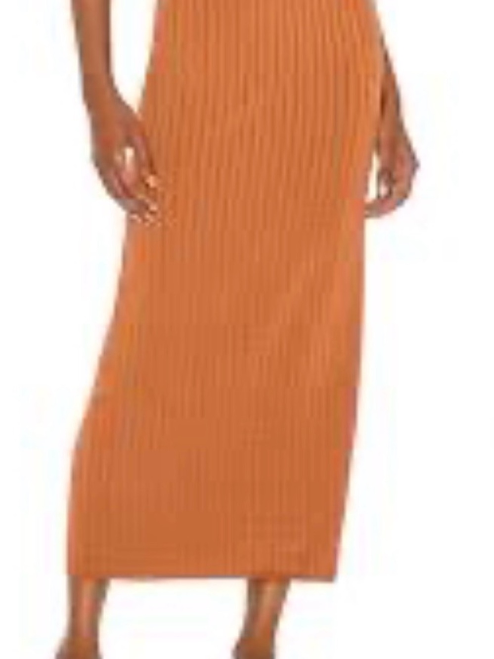 Free People Ribbed Maxi Skirt in Burnt Orange